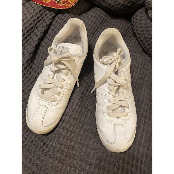 Adidas Samoa, IOB, G99720 Retro Cloudfoam Sneakers White/White Leather Size 9.5 - Picture 5 of 7